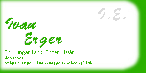 ivan erger business card